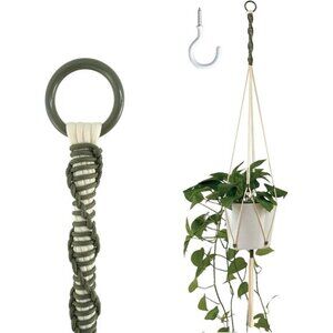Macrame Plant Hanger Polyester Rope 42 Inch Outdoor Indoor Adjustable Hanging
